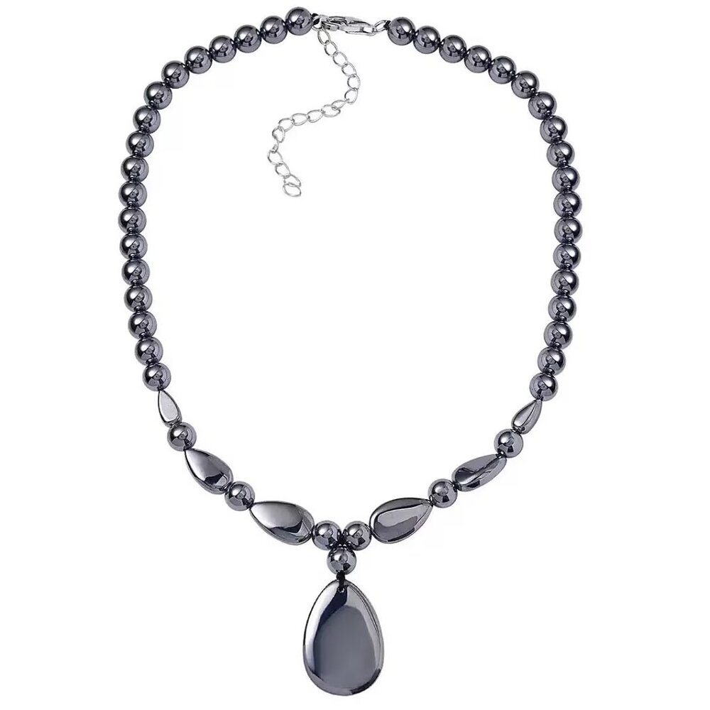 Terahertz Pear Necklace in Rhodium Over Sterling Silver - 18 - 20 Inches - NEW